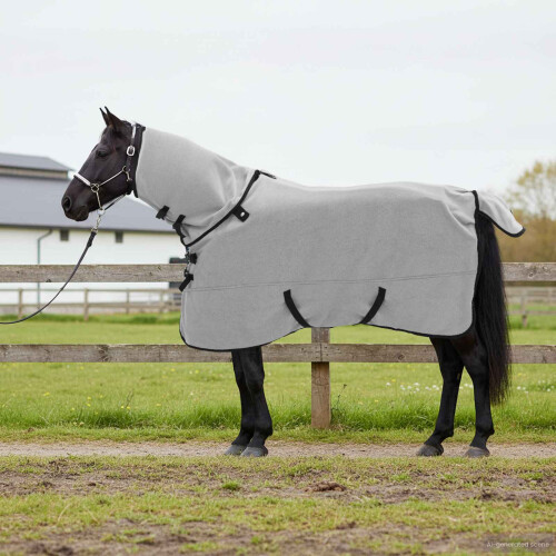 Berkfield Horse Blanket Full Light Grey and Pink 145 cm Polyester