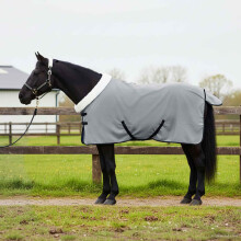 Berkfield Horse Blanket Full Light Grey and Pink 115 cm Polar fleece