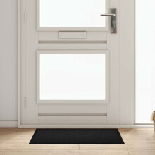 Berkfield Door Mat Black 80 x 60 x 1.2 cm Teddy Fabric
