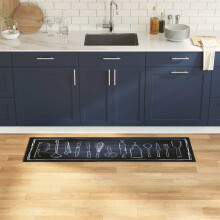 Berkfield Kitchen Rug Black 150 x 45 cm Velvet
