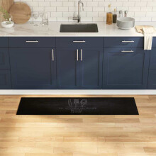 Berkfield Kitchen Rug Black 150 x 45 cm Velvet