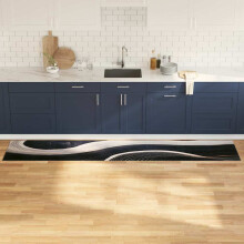Berkfield Kitchen Rug Black 300 x 60 cm Velvet