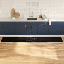 Berkfield Kitchen Rug Black 300 x 60 cm Velvet