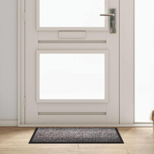 Berkfield Door Mat Light Grey 80 x 60 x 1.2 cm Teddy Fabric
