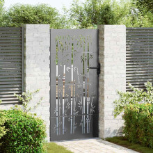 Berkfield Garden Gate with Lock Black 85 x 100 cm Powder-coated steel