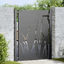Berkfield Garden Gate with Lock Black 110 x 130 cm Powder-coated steel