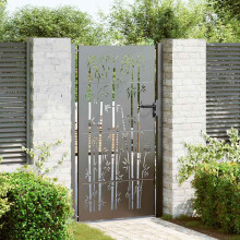 Berkfield Garden Gate with Lock Black 110 x 180 cm Powder-Coated Steel