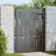 Berkfield Garden Gate with Lock Black 110 x 130 cm Powder-Coated Steel