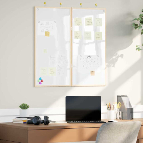 Berkfield Bulletin Board Folding White 80 x 80 x 1.4 cm Solid pine wood