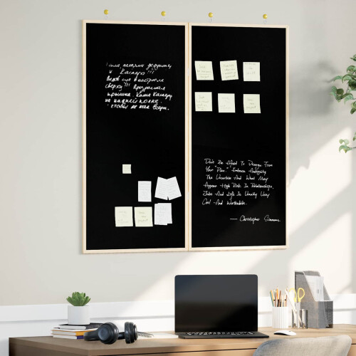 Berkfield Bulletin Board Folding Black 100 x 100 x 1.4 cm Solid pine wood