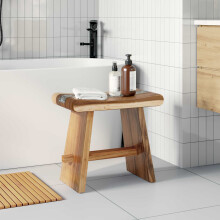 Berkfield Shower Stool Natural 50 x 30 x 44 cm Solid Suar Wood