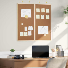 Berkfield Bulletin Board Folding Brown 80 x 80 x 1.4 cm Solid pine wood