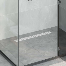 Berkfield Shower Drain with Line Design Silver 70 cm Stainless Steel 304