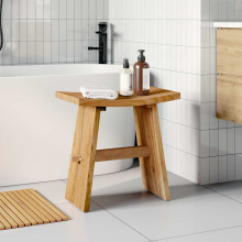 Berkfield Bathroom Stool Brown 50 x 29.5 x 50.5 cm Solid Teak Wood