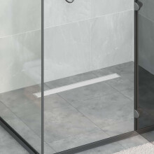 Berkfield 2 in 1 Shower Drain Silver 80 cm Stainless Steel 304