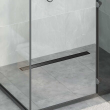 Berkfield Shower Drain 2-in-1 with 360 Siphon Black 80 cm