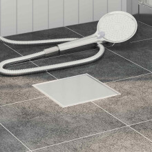 Berkfield 2 in 1 Shower Drain Silver 20 x 20 cm Stainless Steel 304