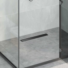 Berkfield Shower Drain 2-in-1 with 360 Siphon Black 50 cm