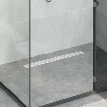 Berkfield Shower Drain Line Design with 360 Siphon Silver 70 cm
