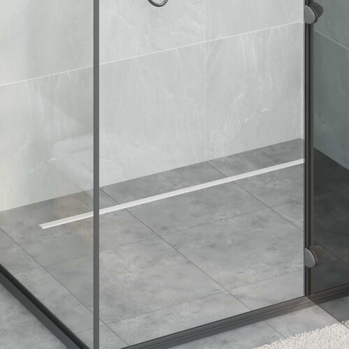 Berkfield 360 Shower Drain with Slim Model Silver 100 cm
