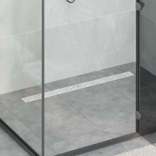 Berkfield Shower Drain Line Design with 360 Siphon Silver 90 cm