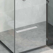 Berkfield Shower Drain Line Design with 360 Siphon Silver 50 cm