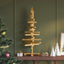 Berkfield Wooden Christmas Tree with Stand Brown 90 cm Solid pine wood
