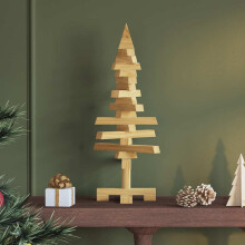 Berkfield Wooden Christmas Tree with Stand Brown 60 cm Solid pine wood