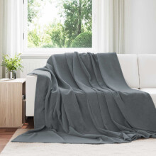 Berkfield Throw Blanket Dark Grey 220 x 240 cm Fleece