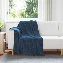 Berkfield Throw Blanket Navy Blue 130 x 150 cm Fleece