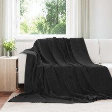 Berkfield Throw Blanket Black 220 x 240 cm Fleece
