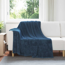 Berkfield Throw Blanket Navy Blue 150 x 200 cm Fleece