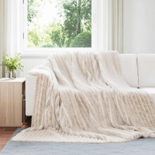 Berkfield Throw Blankets 6 pcs Beige 240 x 220 cm Fleece