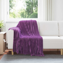 Berkfield Throw Blanket Purple 150 x 130 cm Fleece