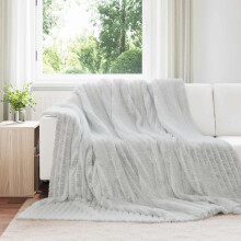 Berkfield Throw Blanket Grey 240 x 220 cm Fleece