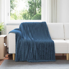 Berkfield Throw Blanket Navy Blue 200 x 150 cm Fleece