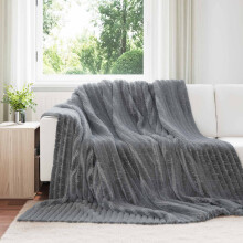 Berkfield Throw Blanket Dark Grey 270 x 240 cm Fleece