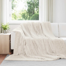 Berkfield Throw Blankets 6 pcs Cream 270 x 240 cm Fleece