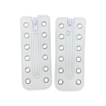 Quick Install Zippered Shoelace Inserts-White 12hole PU