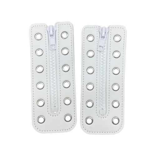 Quick Install Zippered Shoelace Inserts-White 12hole PU