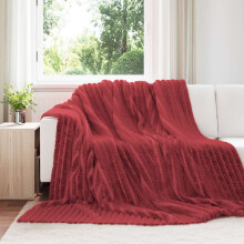 Berkfield Throw Blankets 6 pcs Bordeaux Red 240 x 220 cm Fleece