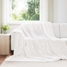 Berkfield Throw Blanket White 240 x 220 cm Fleece