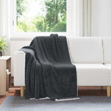 Berkfield Throw Blanket Dark Grey 130 x 150 cm Fleece