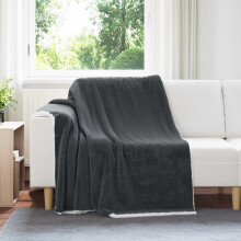 Berkfield Throw Blanket Dark Grey 150 x 200 cm Fleece