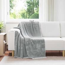 Berkfield Throw Blanket Grey 130 x 150 cm Fleece