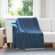 Berkfield Throw Blanket Navy Blue 150 x 200 cm Fleece