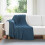 Berkfield Throw Blanket Navy Blue 170 x 130 cm Fleece 1