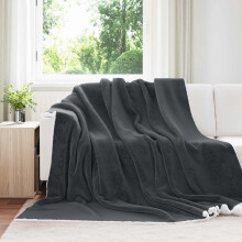 Berkfield Throw Blanket Dark Grey 220 x 240 cm Fleece