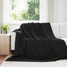 Berkfield Throw Blanket Black 240 x 220 cm Fleece