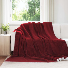 Berkfield Throw Blanket Bordeaux Red 220 x 240 cm Fleece